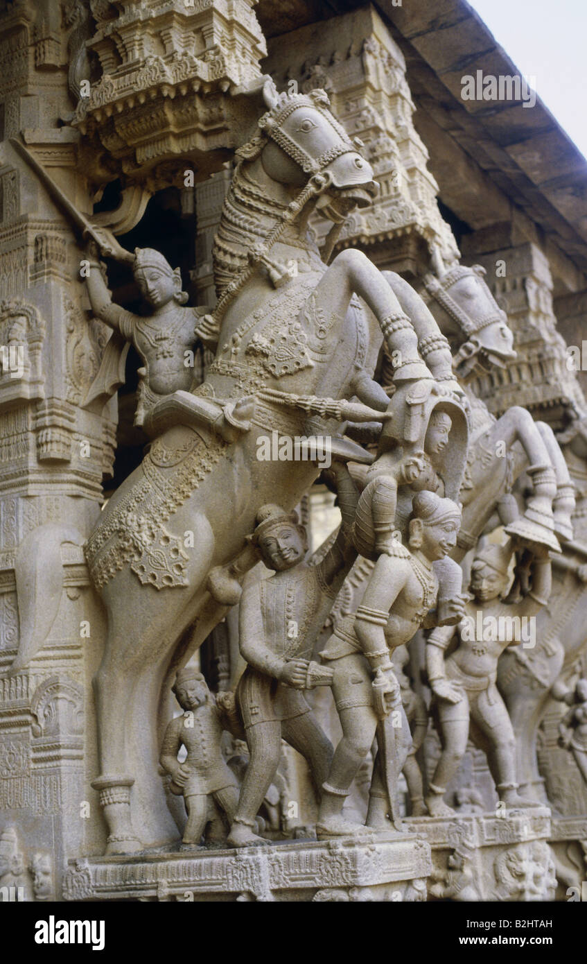 Geografie/Reise, Indien, Srirnangam, Pferdesäule, Stockfoto