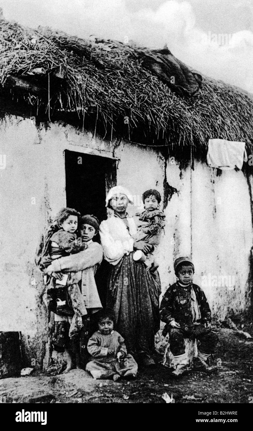 Veranstaltungen, Erster Weltkrieg/erster Weltkrieg, Balkan, Serbien, Bauernfamilie in der Nähe Von Nis, Postkarte, 1916, Stockfoto