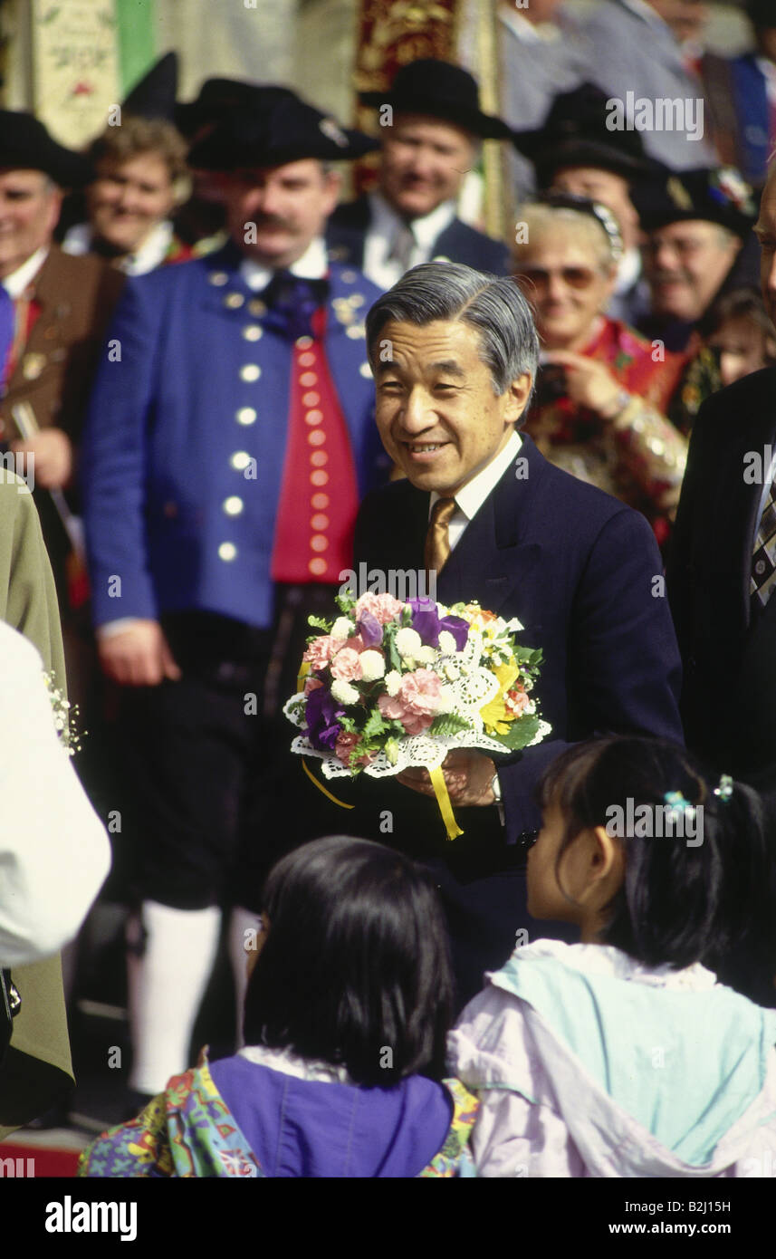 Akihito, * 23.12.1933, Kaiser von Japan, halbe Länge, Empfang, Besuch in München, 17. / 18.9.1993, Stockfoto