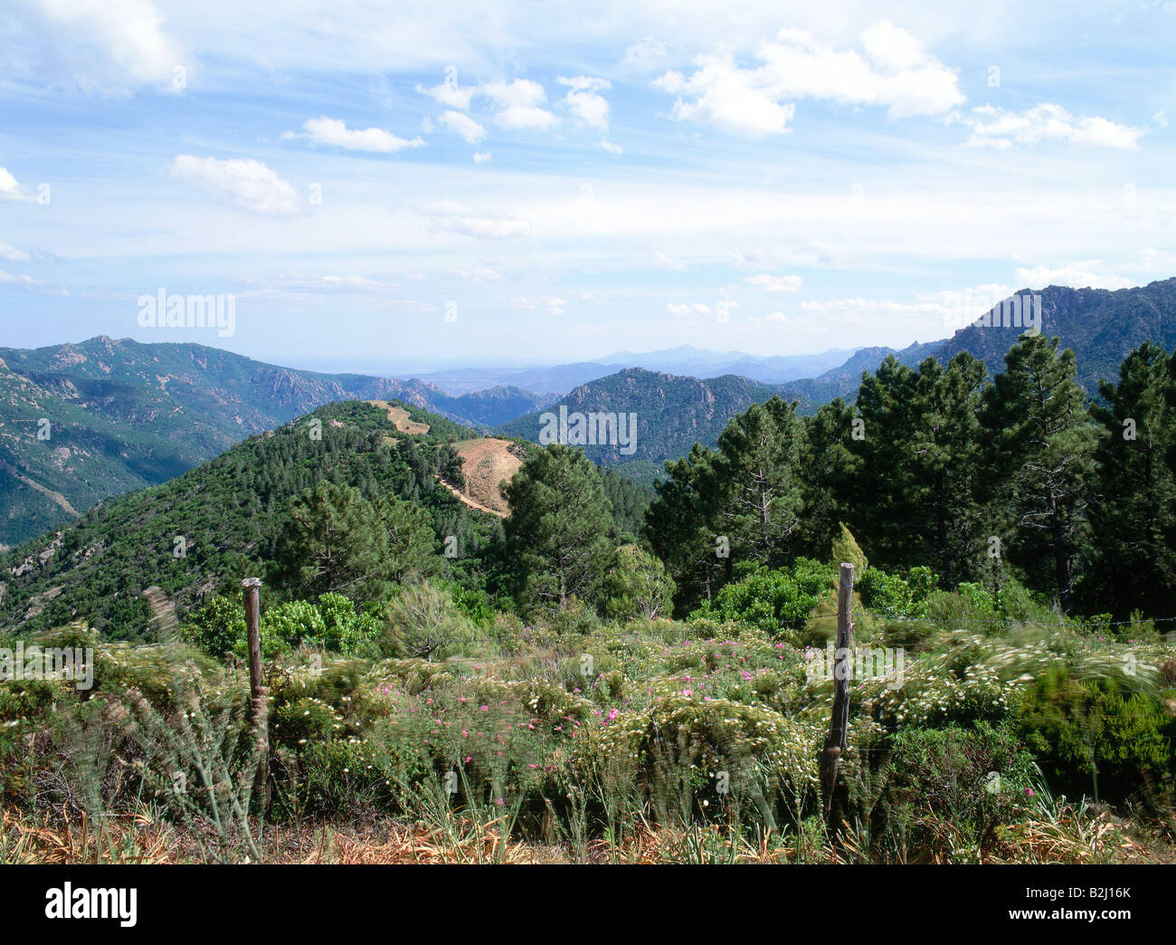 Geographie / Reisen, Italien, Sardinien, Gennargentu, Golfo di Orosei, Nationalpark, hügelige Landschaft, Landschaften Stockfoto