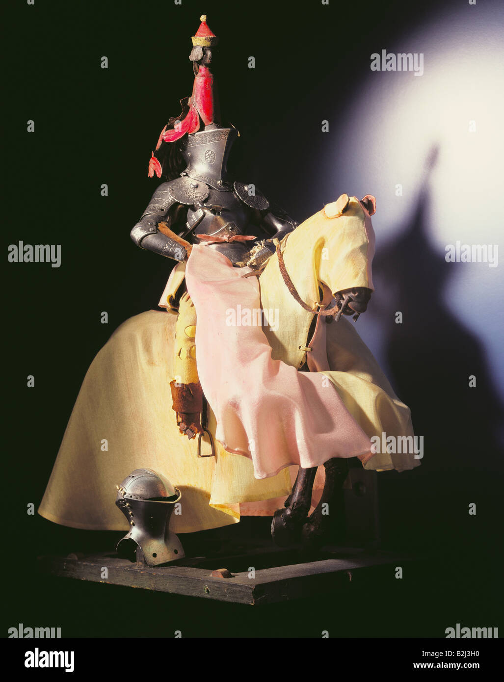 Spielzeug, Figuren, Ritter, Metall, Holz, geschnitzt, Höhe 41,5 cm, Süddeutschland, ca. 1530 / 1540, Stockfoto