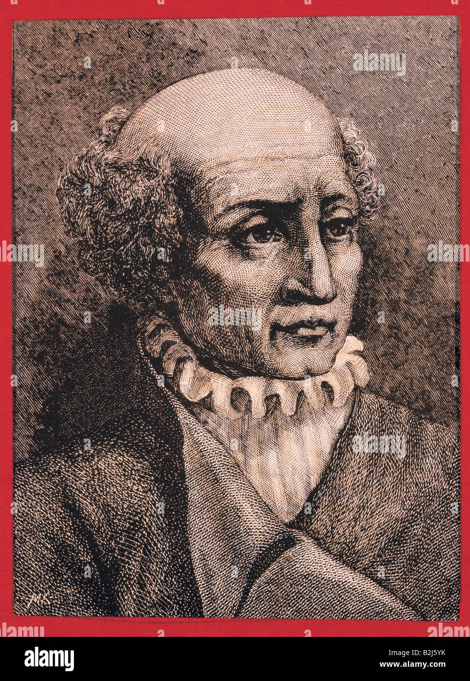 Paracelsus, 1493 - 24.9.1541, Schweizer Arzt und Alchemist, Porträt, Holzgravur von Moritz Klinkicht, ca. 1900, Privatsammlung, Stockfoto