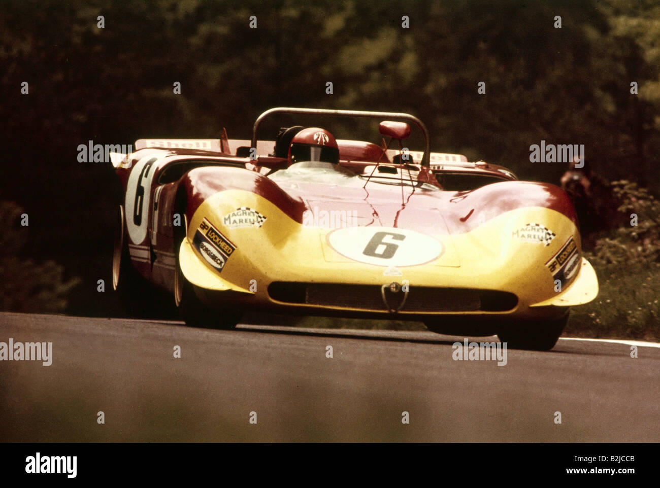 Sport, Autorennen, Rennwagen, Alfa Romeo, Rennplatz, Rennstrecke, 1970, Stockfoto