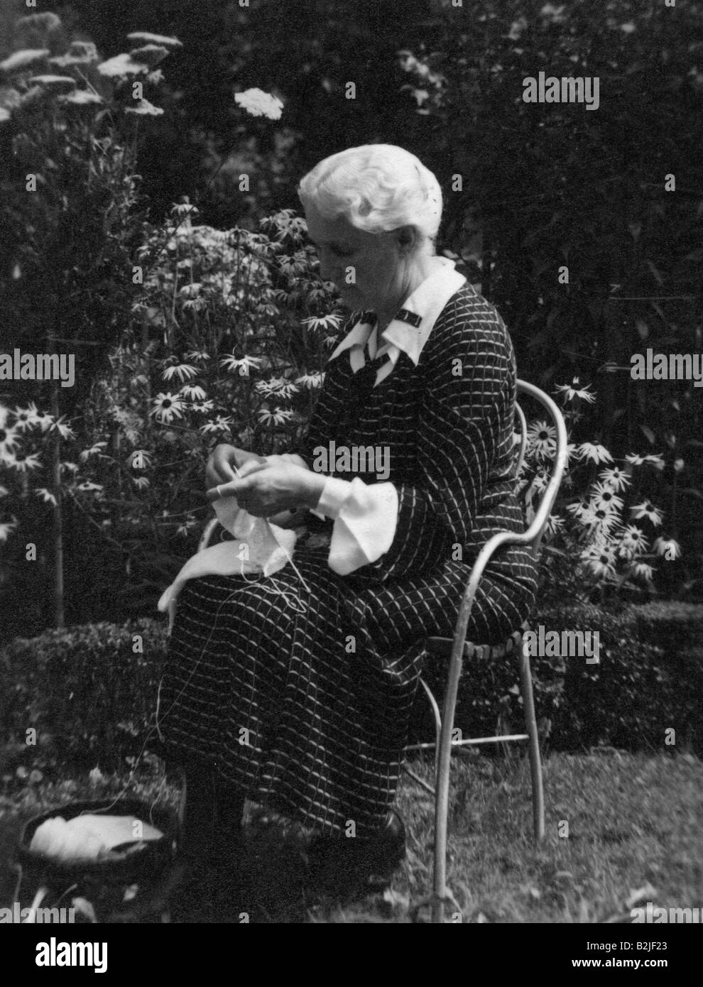 Zahn, Ernst, 24.1.1867 - 12.2.1952, Schweizer Schriftstellerin/Autorin, seine Frau Lina Fäh, Stockfoto