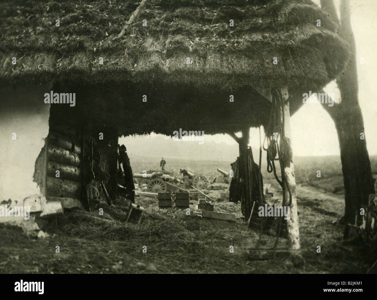 Ereignisse, Erster Weltkrieg/erster Weltkrieg, Ostfront, österreichische Artillerie-Stellung, Galicien, Herbst 1914, Stockfoto