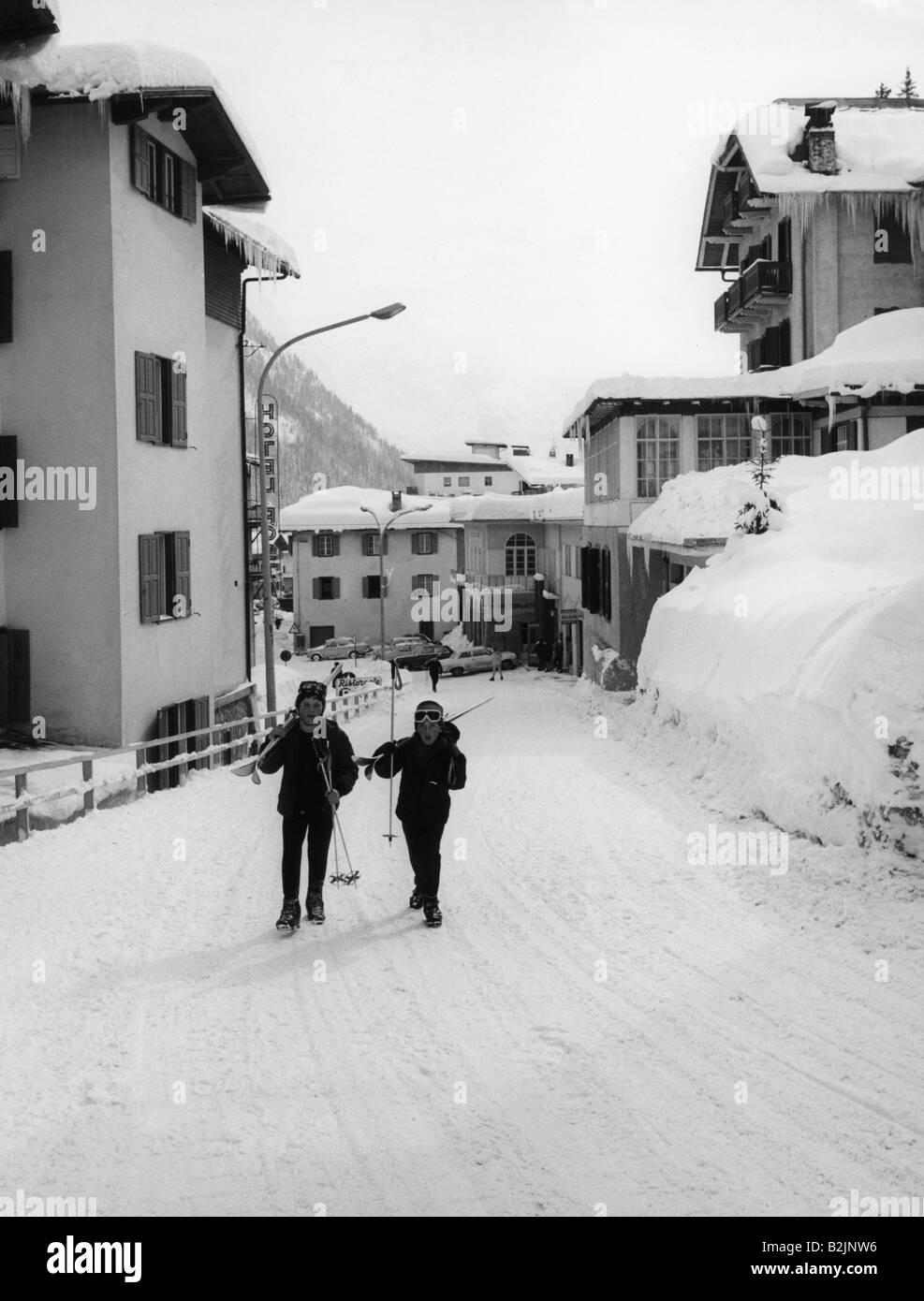 Sport, Wintersport, Ski alpin, 50er, 50er, Stockfoto