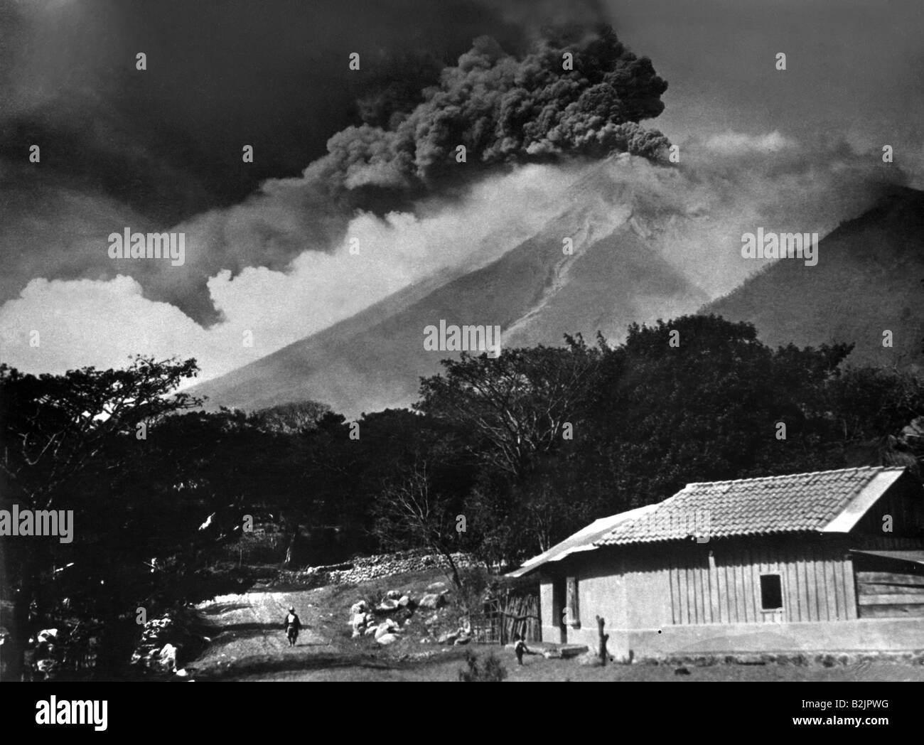 Geographie/Reise, Guatemala, Naturkatastrophen/Katastrophe, Vulkanausbruch, ca. 1950, Stockfoto