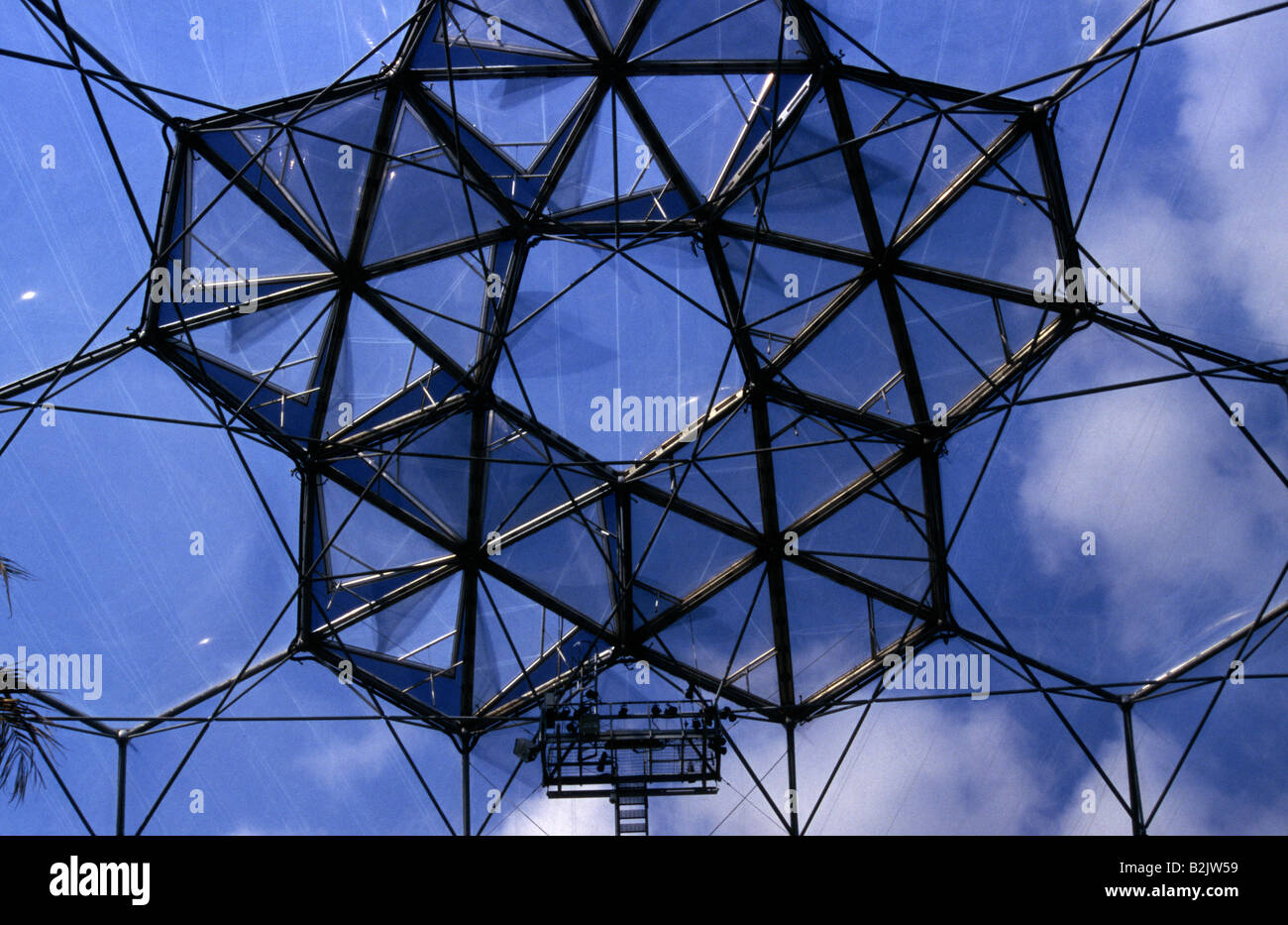 Das Dach des gemäßigten Zone Biome The Eden Project in Cornwall, UK Stockfoto