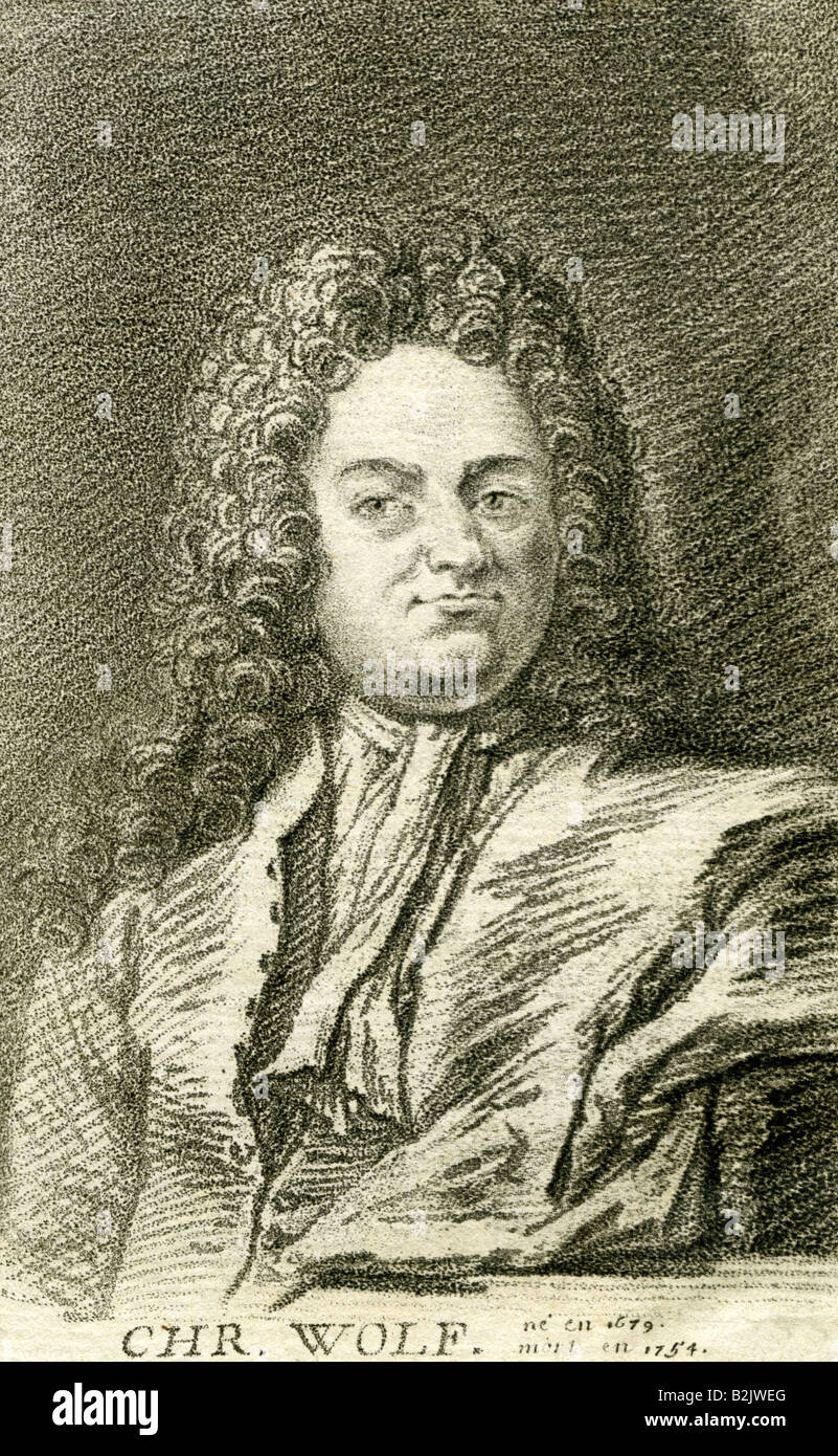 Wolff, Christian, 24.1.1697 - 9.4.1754, deutscher Philosoph, Jurist, halbe Länge, lithograph, Frankreich, 19. Jahrhundert, Stockfoto