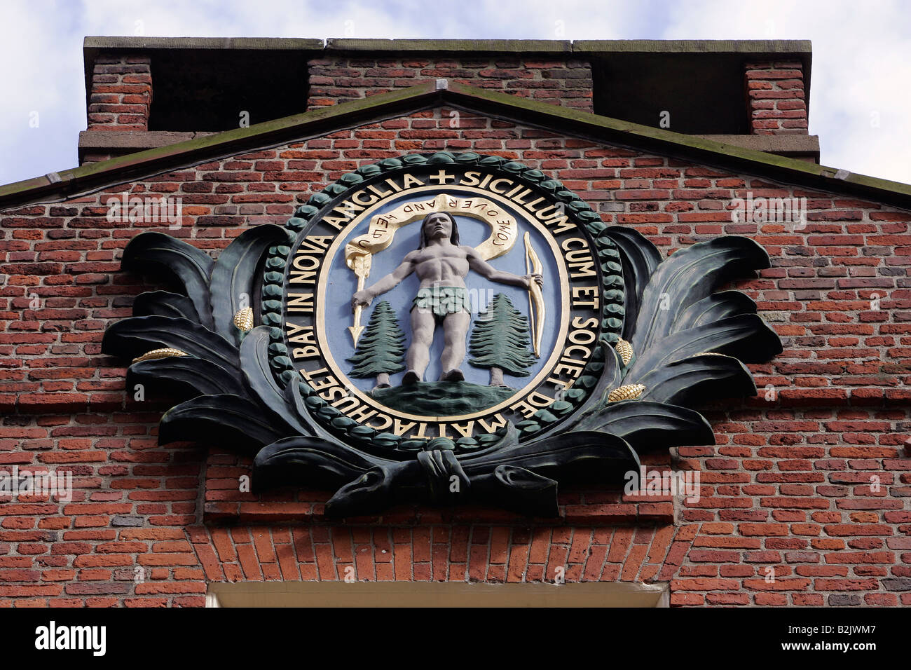 Dichtung auf dem alten State House in Boston Stockfoto