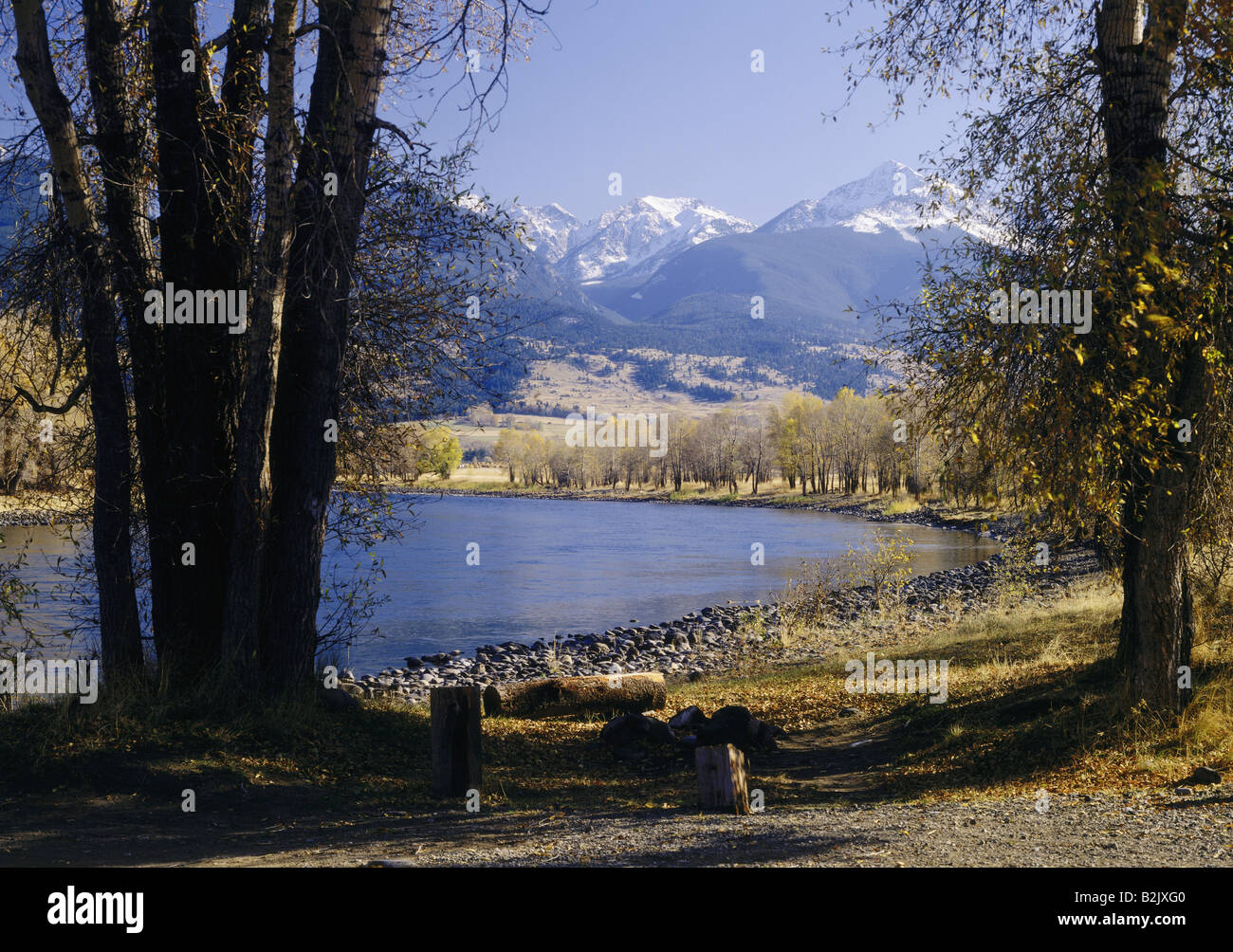 Geographie/Reisen, USA, Washington, Landschaften, Absaroka Range und Yelllowstone Fluss, Additional-Rights - Clearance-Info - Not-Available Stockfoto