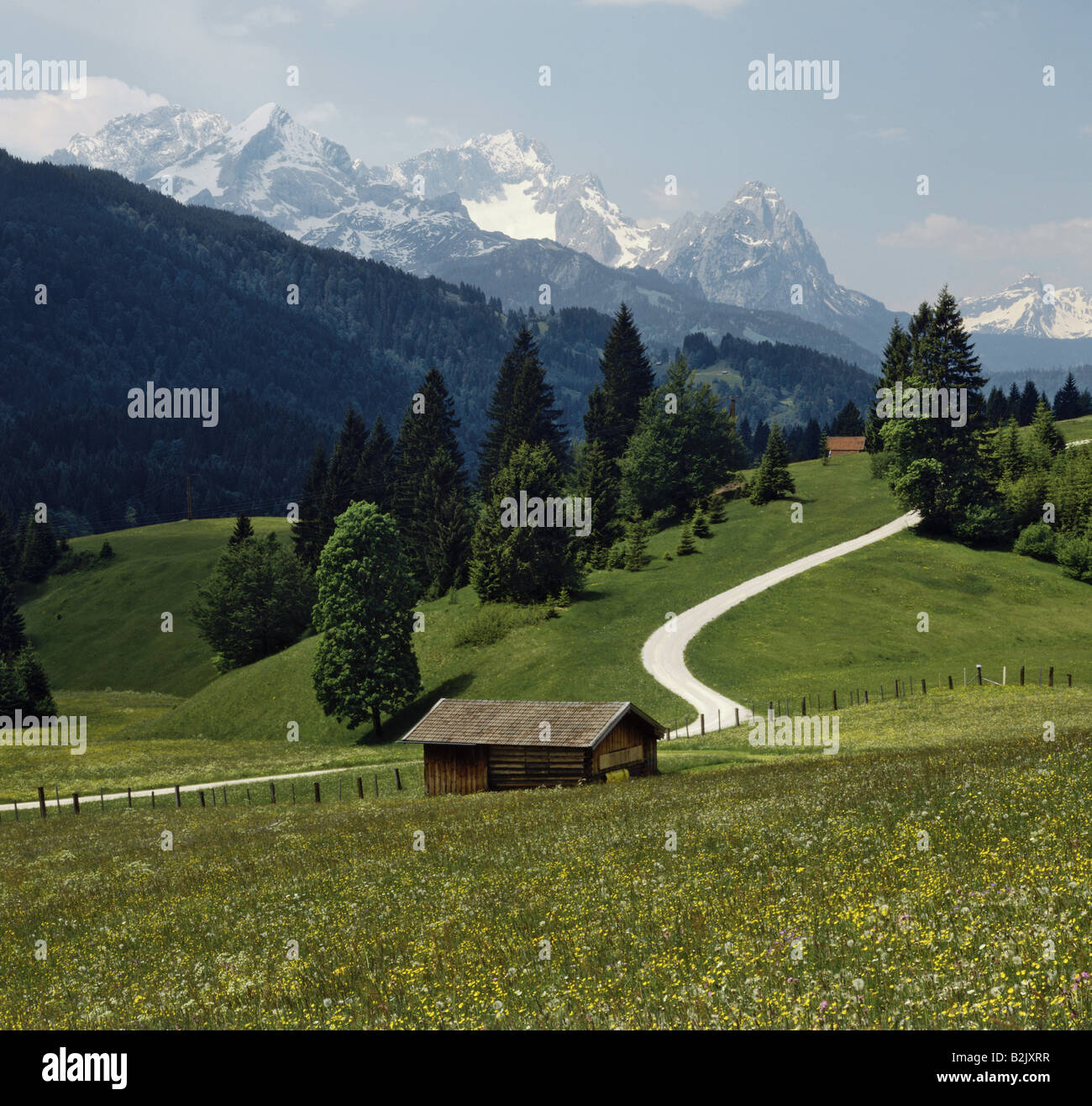 Geographie/Reisen, Deutschland, Bayern, Landschaften, Alpspitze, Zugspitze, Waxenstein, Additional-Rights - Clearance-Info - Not-Available Stockfoto