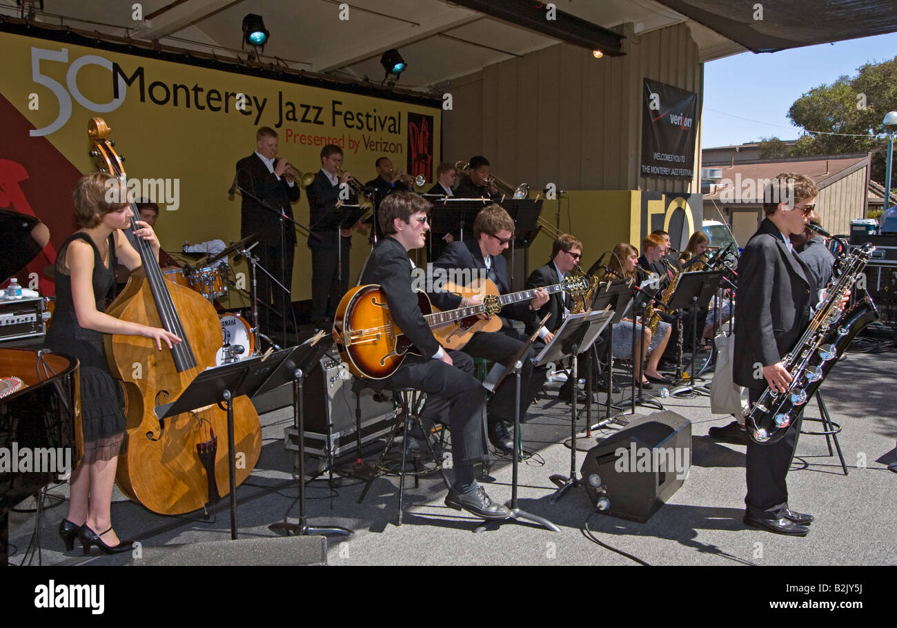 Die nächste GENERATION JAZZ ORCHESTRA Vorform Kinder tagsüber bei der 50. jährliche MONTEREY JAZZ FESTIVAL MONTEREY CALIFORNIA Stockfoto