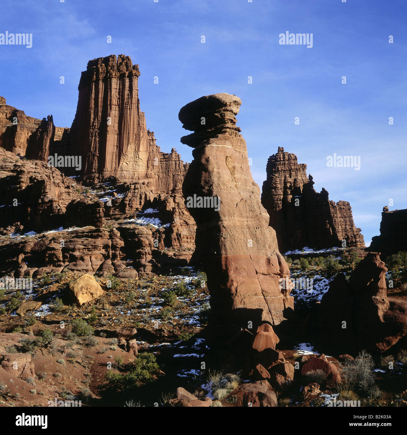 Geographie/Reisen, USA, Utah, Landschaften, Fisher Towers, Additional-Rights - Clearance-Info - Not-Available Stockfoto