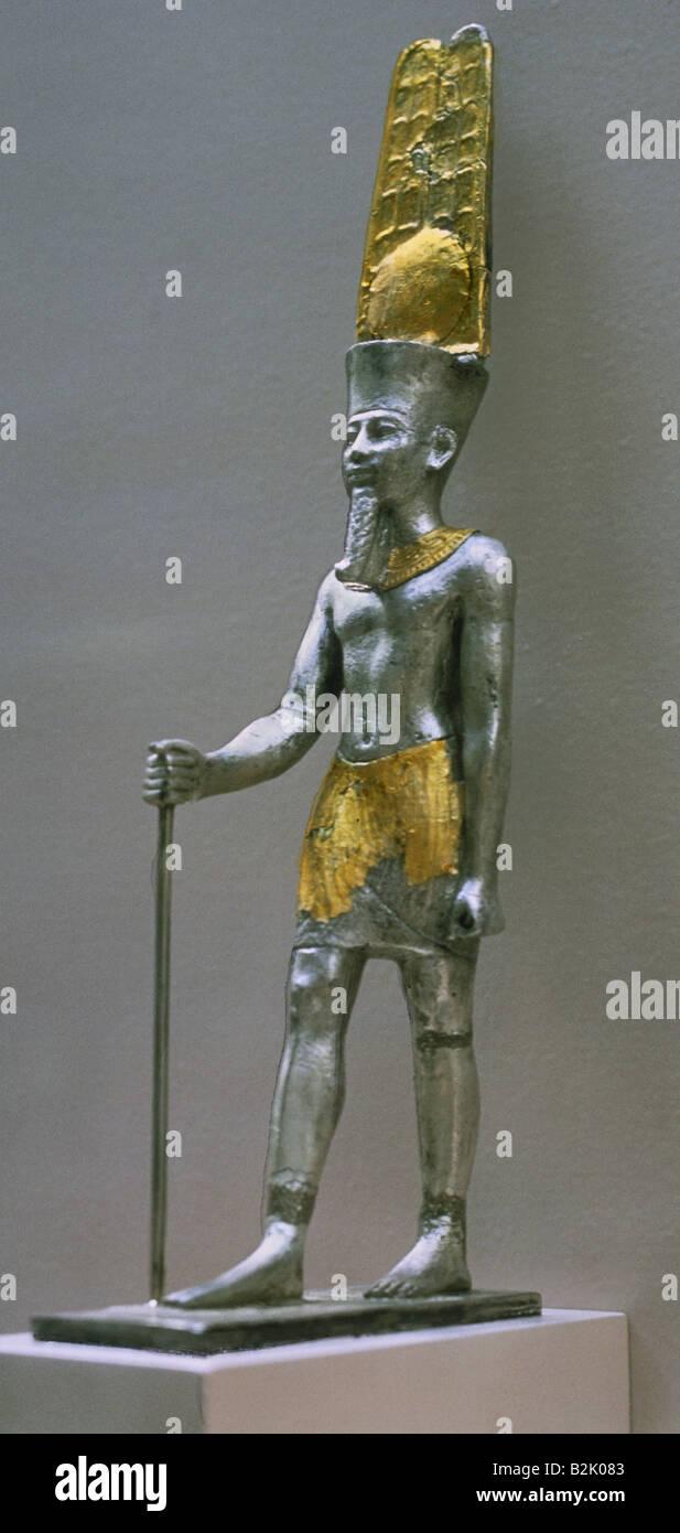 Bildende Kunst, antike, Ägypten, Skulptur, Gott Amun-Re, statuette, ca. 900 v. Chr., das British Museum, London, Artist's Urheberrecht nicht gelöscht werden Stockfoto