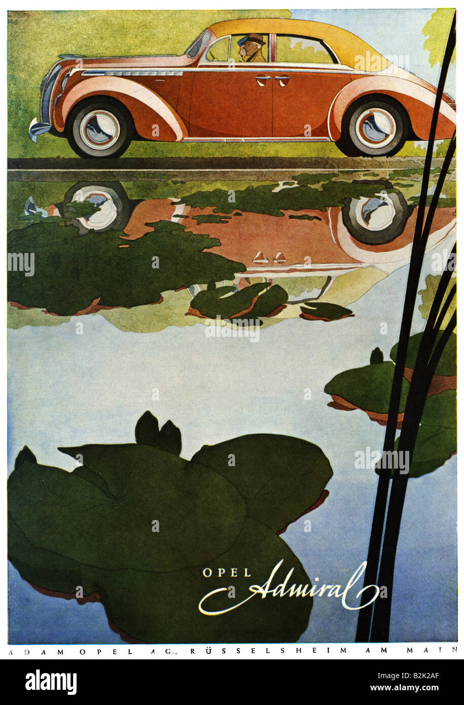 Werbung, Autos, Opel "Admiral", Adam Opel AG, Rüsselsheim, Werbung, "Atlantis", April 1939, Stockfoto