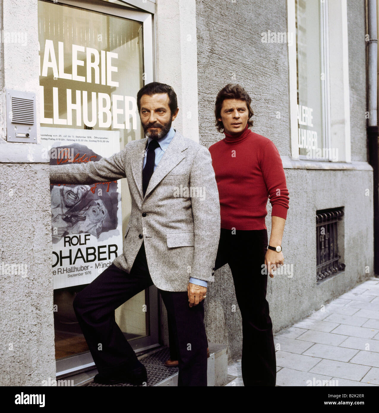 Braun, Pinkas, 7.1.1923 - 24.6.2008, Schweizer Schauspieler, volle Länge, mit Werner Umberg, tv-Serie "Joerg Preda berichtet", 1976, Stockfoto