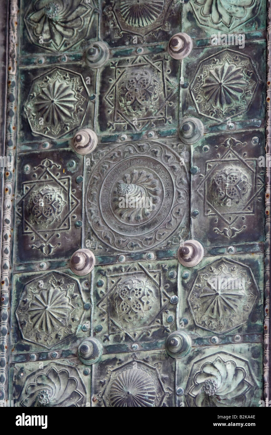 Reich verzierte Tür in Umayyad Moschee in Damaskus Syrien Stockfoto