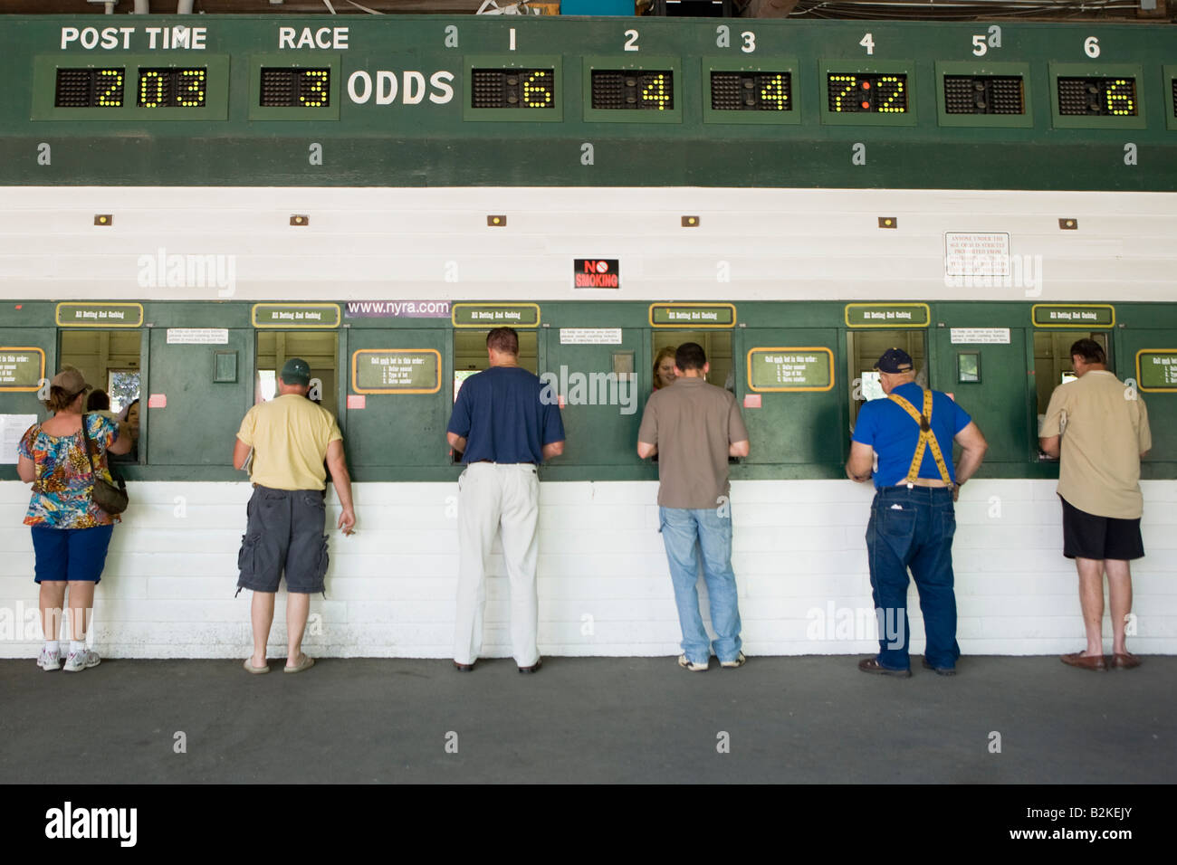 Windows bei Saratoga Race Track Saratoga Springs New York State-Wetten Stockfoto