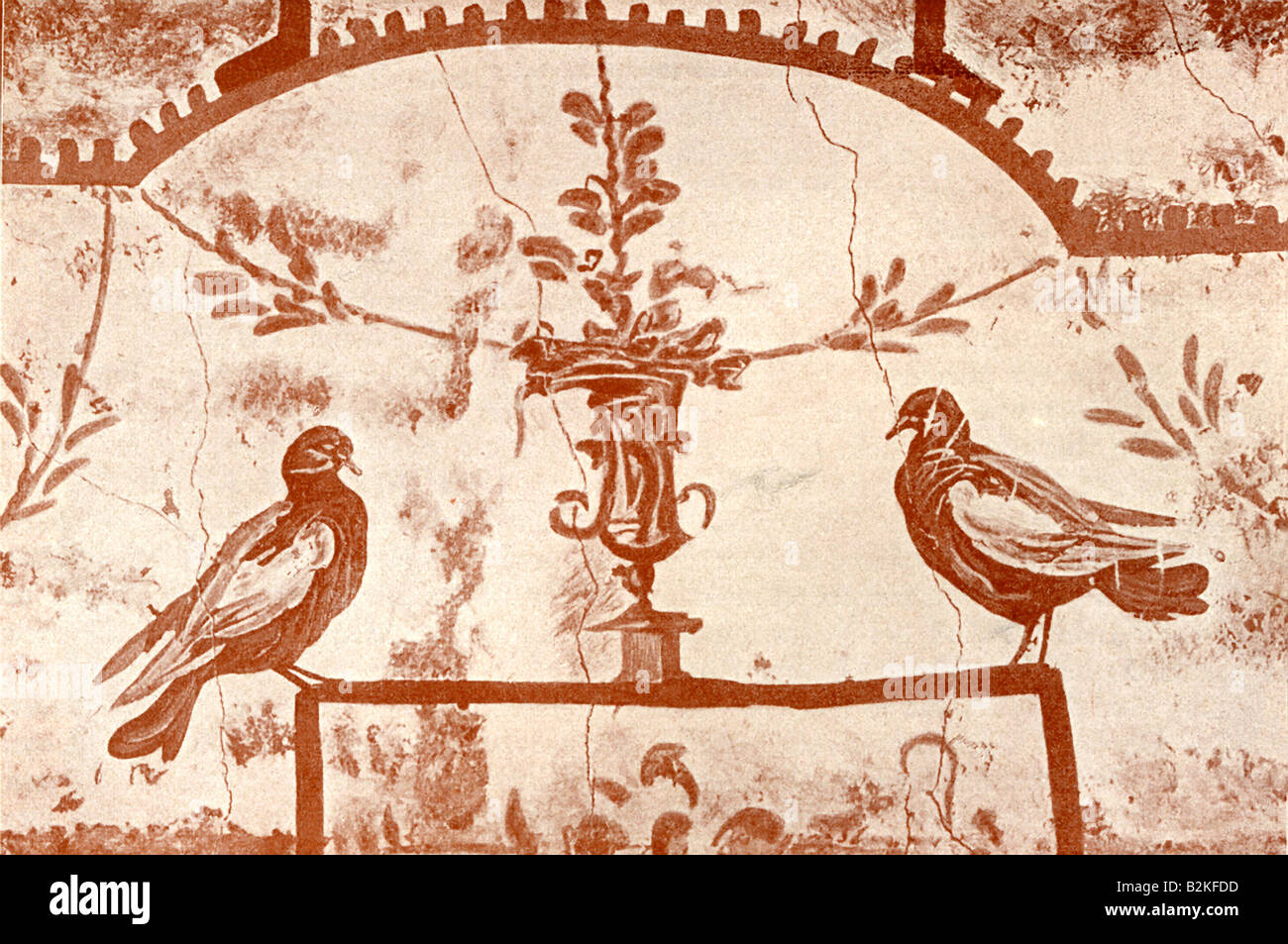 Katakombe-Wandmalerei Stockfoto