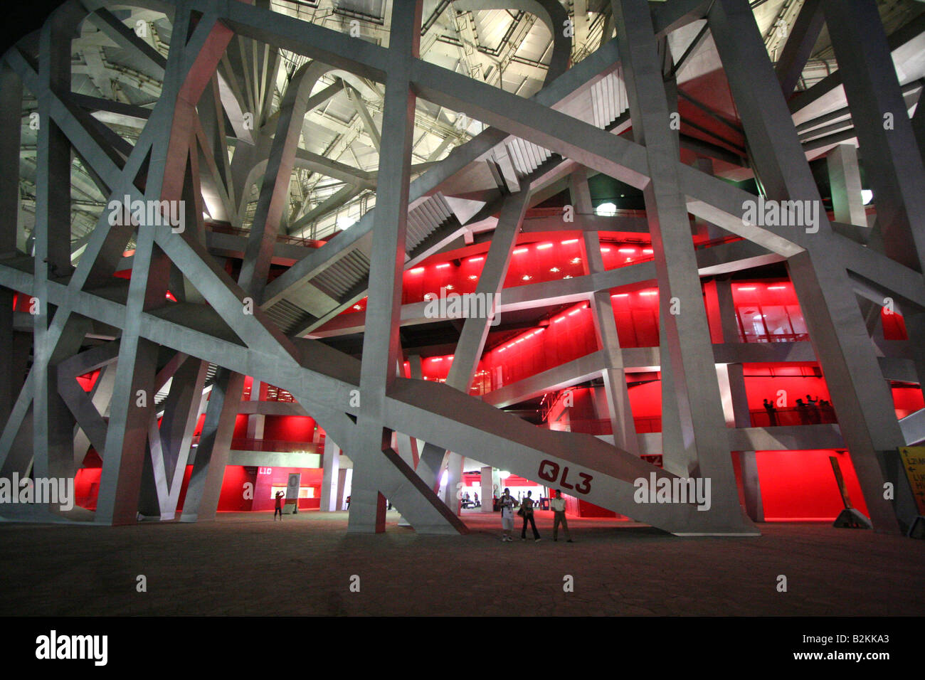 Peking China Stahlkonstruktion der Olympischen Nationalstadion Peking Gastgeber der Olympischen Spiele 2008 Stockfoto