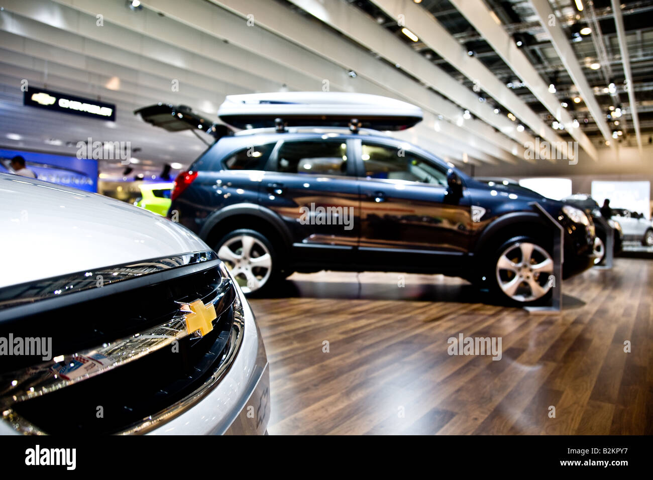 Der Chevrolet stehen an den britischen In internationaler Automobil-Salon Stockfoto