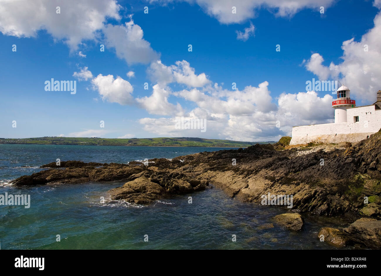 Ballynacourty Leuchtturm am Eingang zum Hafen von Dungarvan, County Waterford, Irland Stockfoto