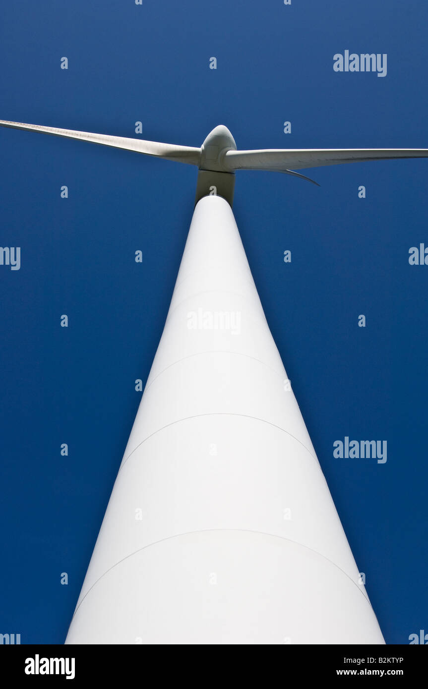 Windkraftanlage bei Cemmaes Wind Farm Cemmaes Powys Stockfoto