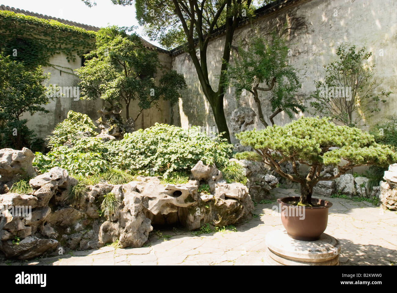 China, Suzhou, der anhaltenden Garten Stockfoto