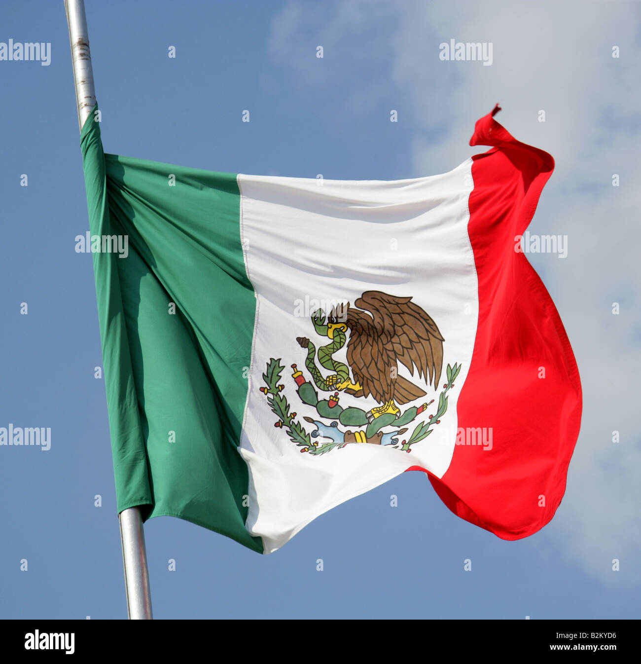 Die Flagge von Mexiko Stockfoto