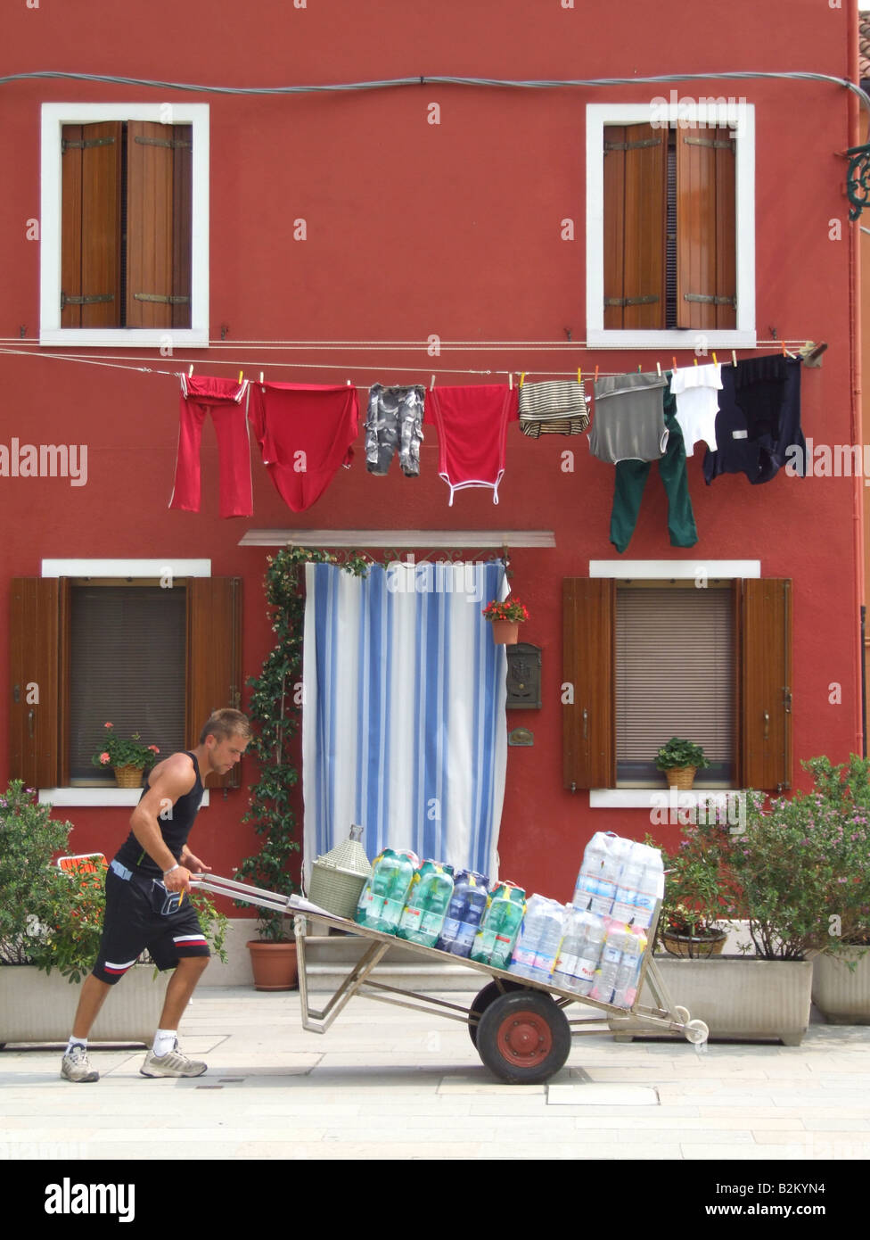 eine Szene in Burano Venedig, Italien Stockfoto