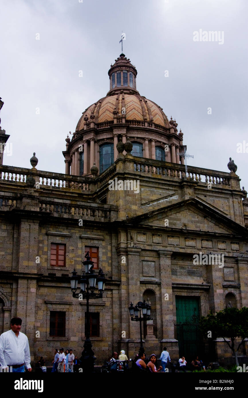 Mexiko, Guadalajara, Blick auf die Kuppel der Kathedrale von Guadalajara vom Platz der Befreiung Stockfoto