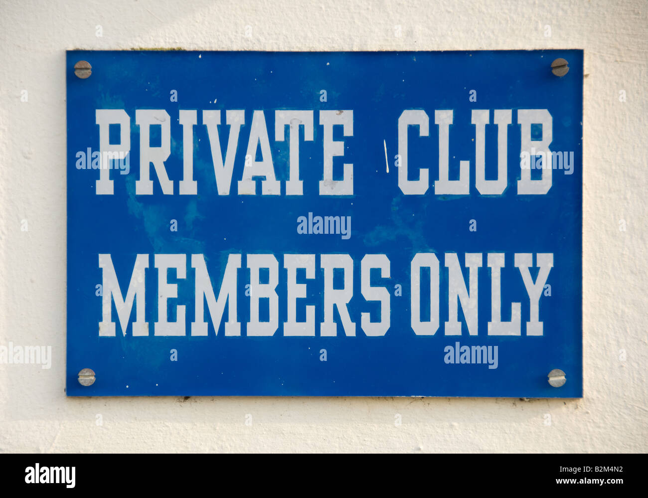 Nur für private Clubmitglieder. Wandschild. Stockfoto