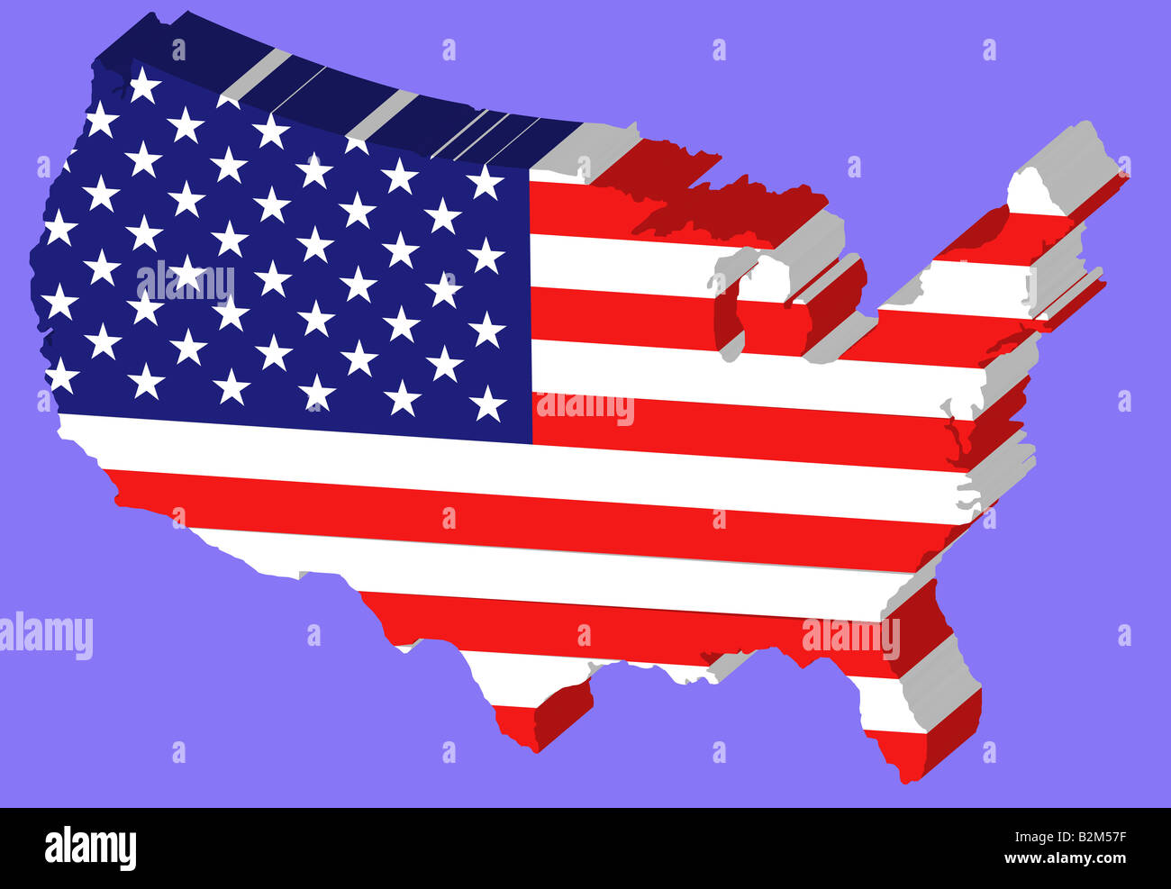 Karte und Flagge der usa Stockfoto