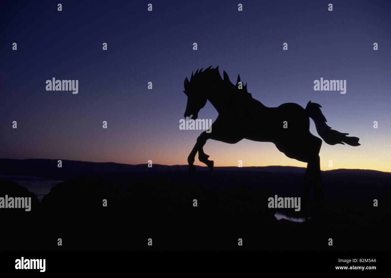 Vantage Ponys Pferde Skulptur Washington USA Stockfoto