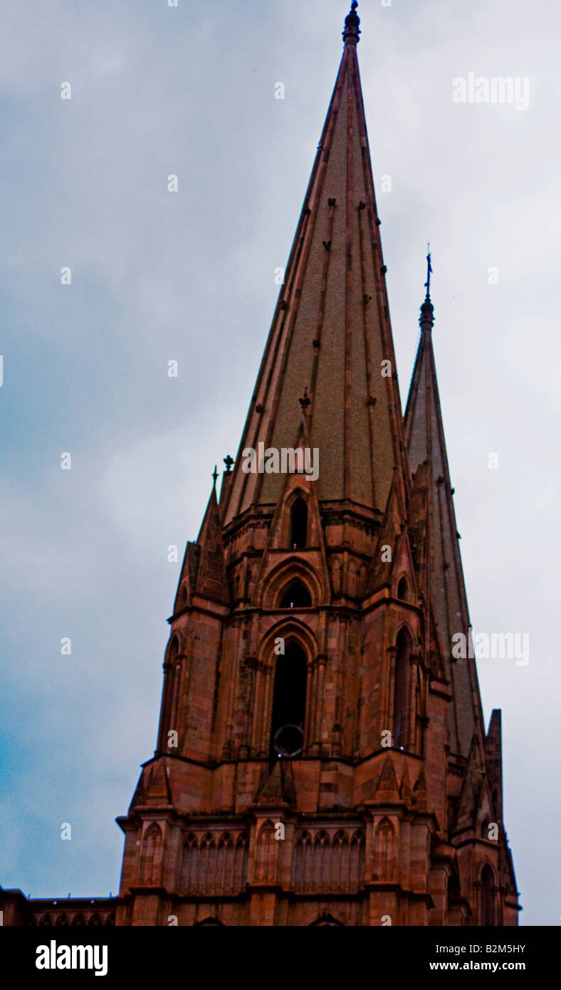 Mexiko, Arandas, Turm der Kathedrale von Arandas, der Turm ohne Glocke Stockfoto