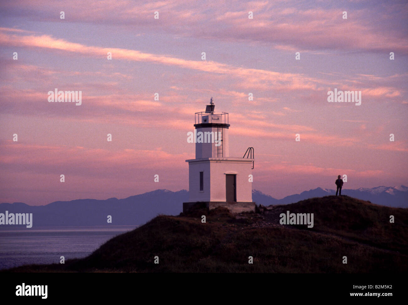 Vieh Point Lighthouse San Juan Insel Friday Harbor Puget Sound Washington USA Stockfoto