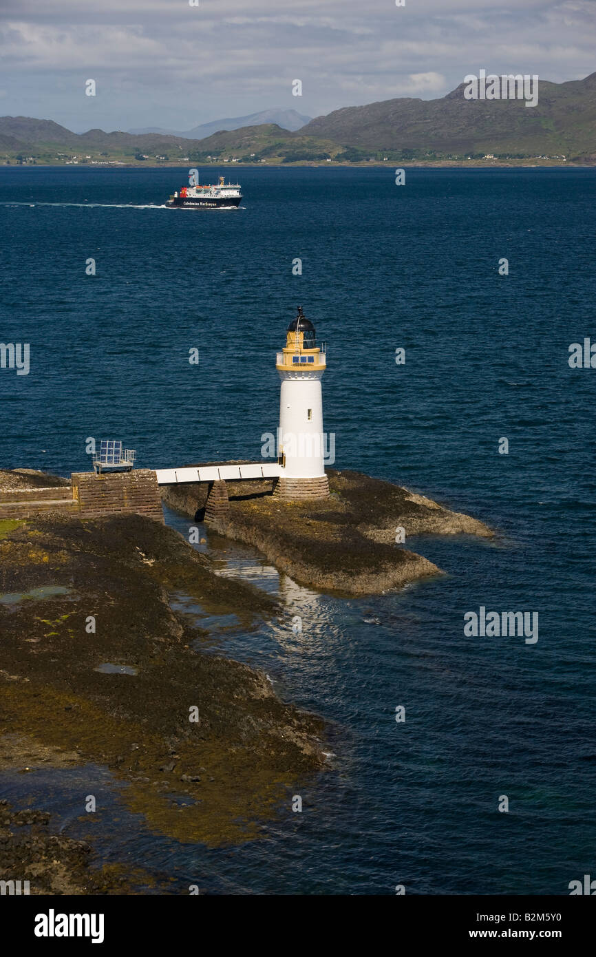 Erray Leuchtturm, in der Nähe von Tobermory, Mull, Schottland Stockfoto