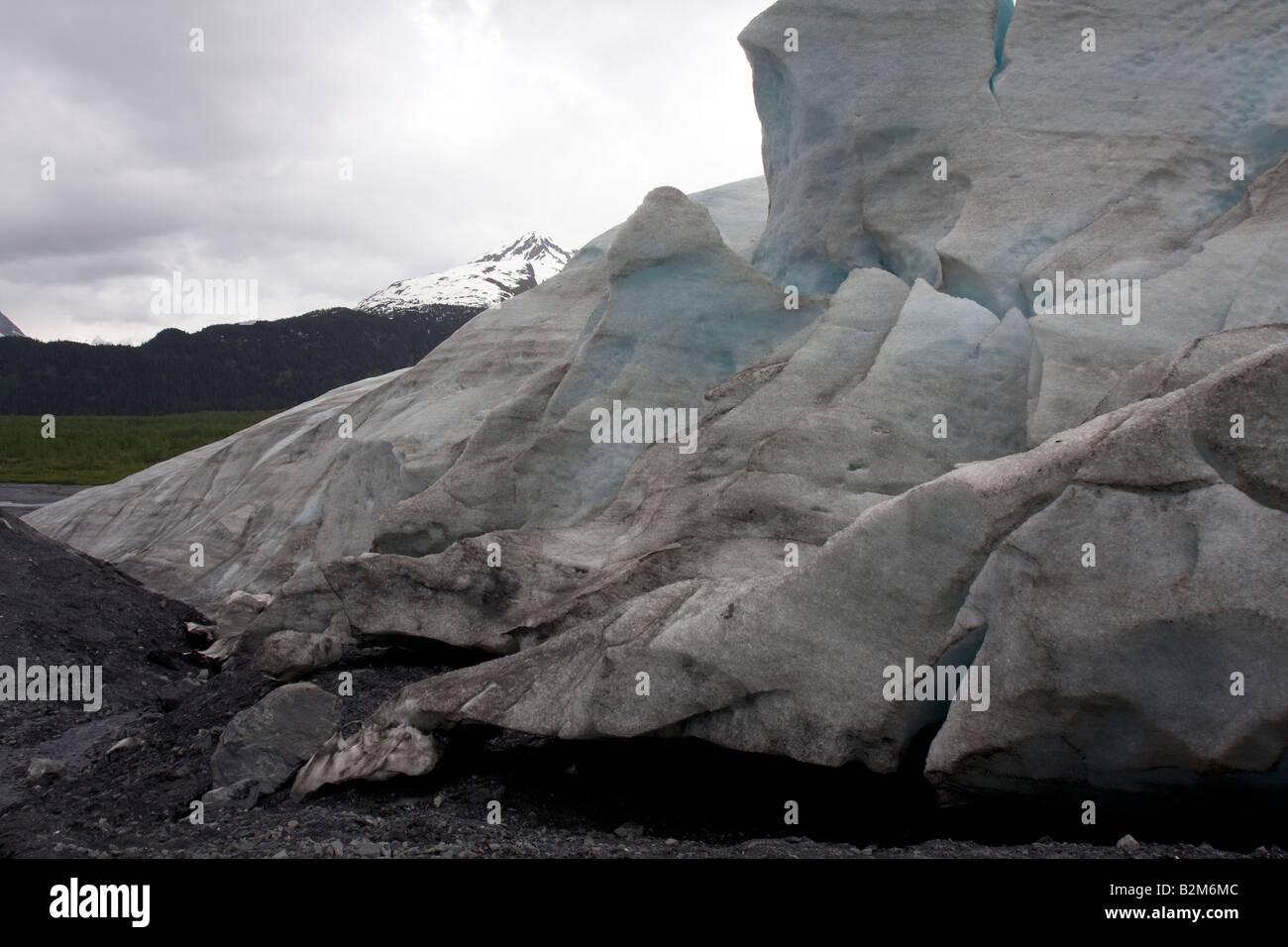 Nahaufnahme von Exit Gletscher Eistürme, Harding Icefield, Alaska Stockfoto