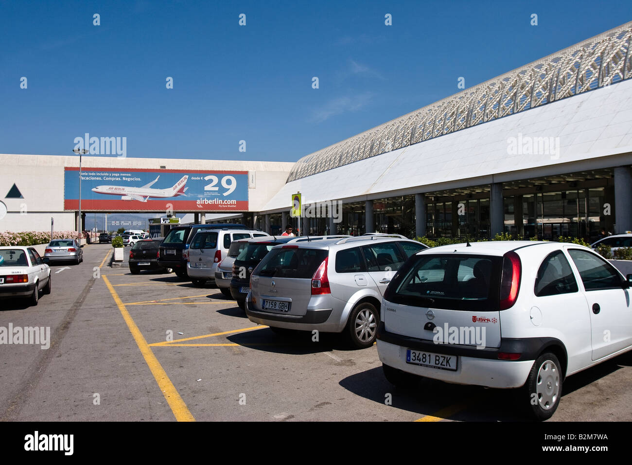 Werbeplakat von AirBerlin am Flughafen von Palma De Mallorca, Spanien Stockfoto
