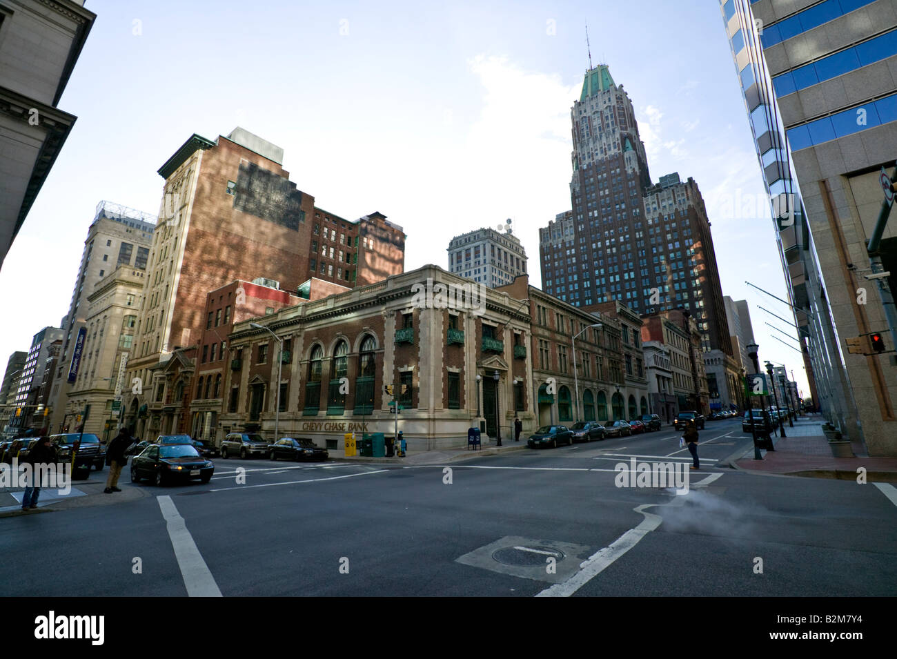 Baltimore Straße Ecke Stockfoto