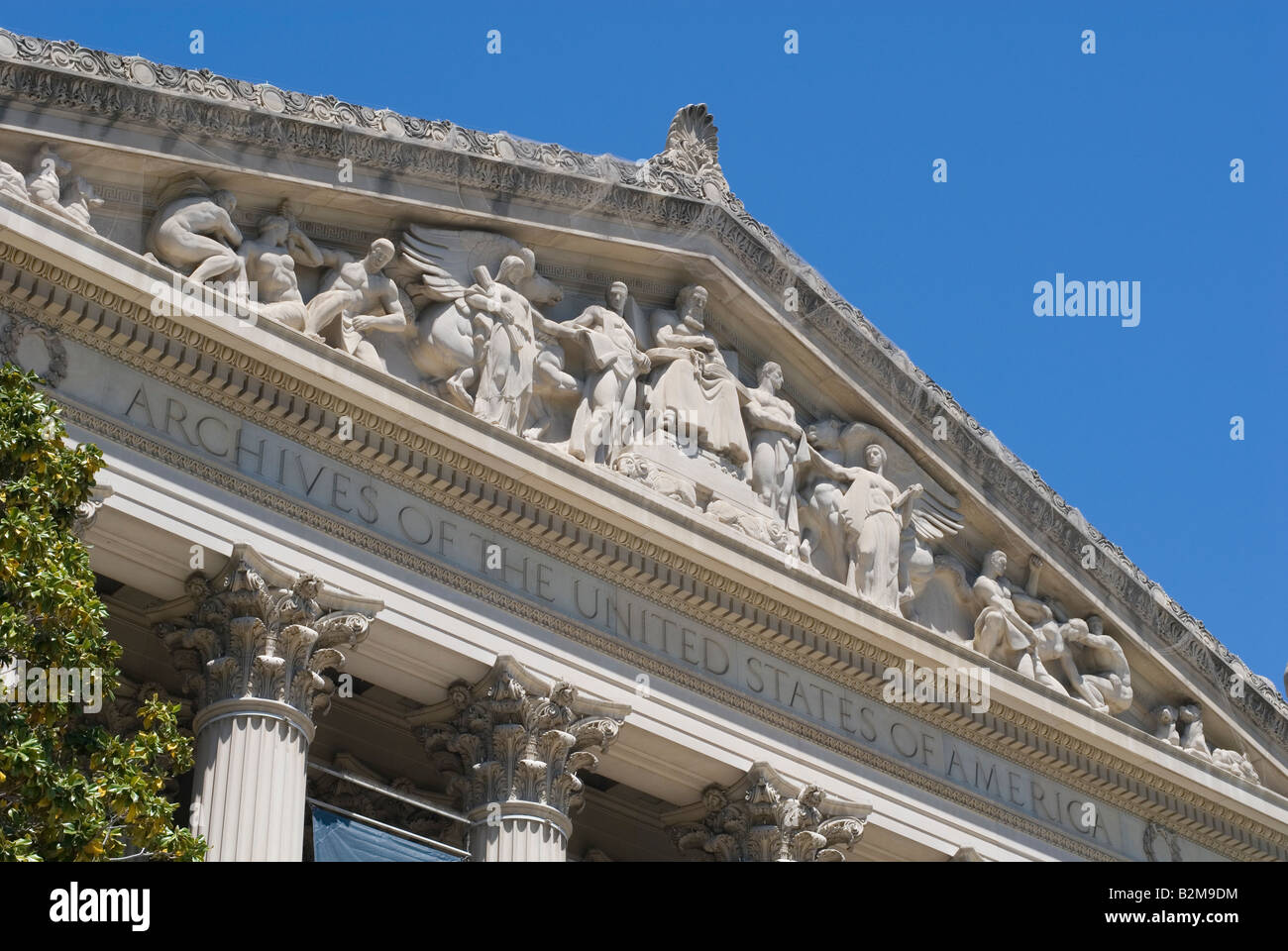 Giebel im National Archive Archiv der Vereinigten Staaten von Amerika Stockfoto