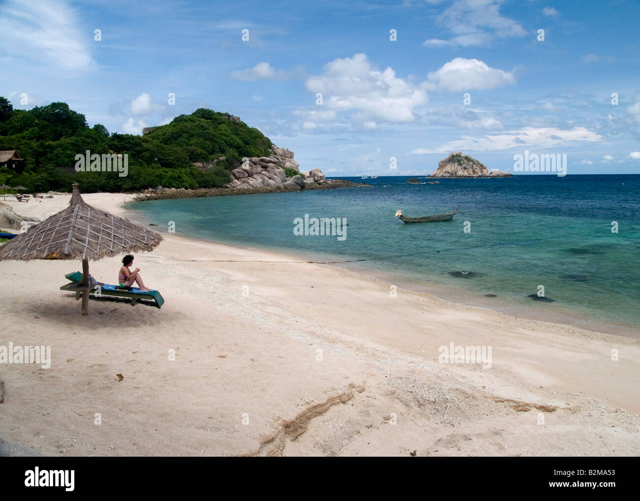 Entspannung am Strand auf Koh Tao Insel in Thailand Stockfoto