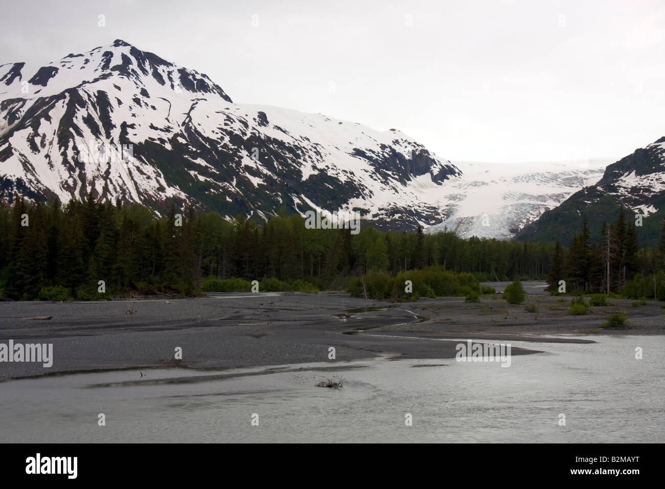 Weiten Bereich Blick auf Exit-Gletscher auf Harding Icefield, Seward Stockfoto
