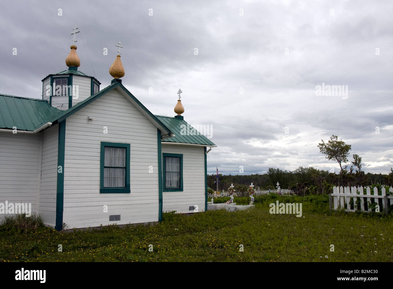 Russisch-orthodoxe Kirche in Ninilchik am Cook Inlet, in der Nähe von Homer, Alaska, Vereinigte Staaten von Amerika Stockfoto