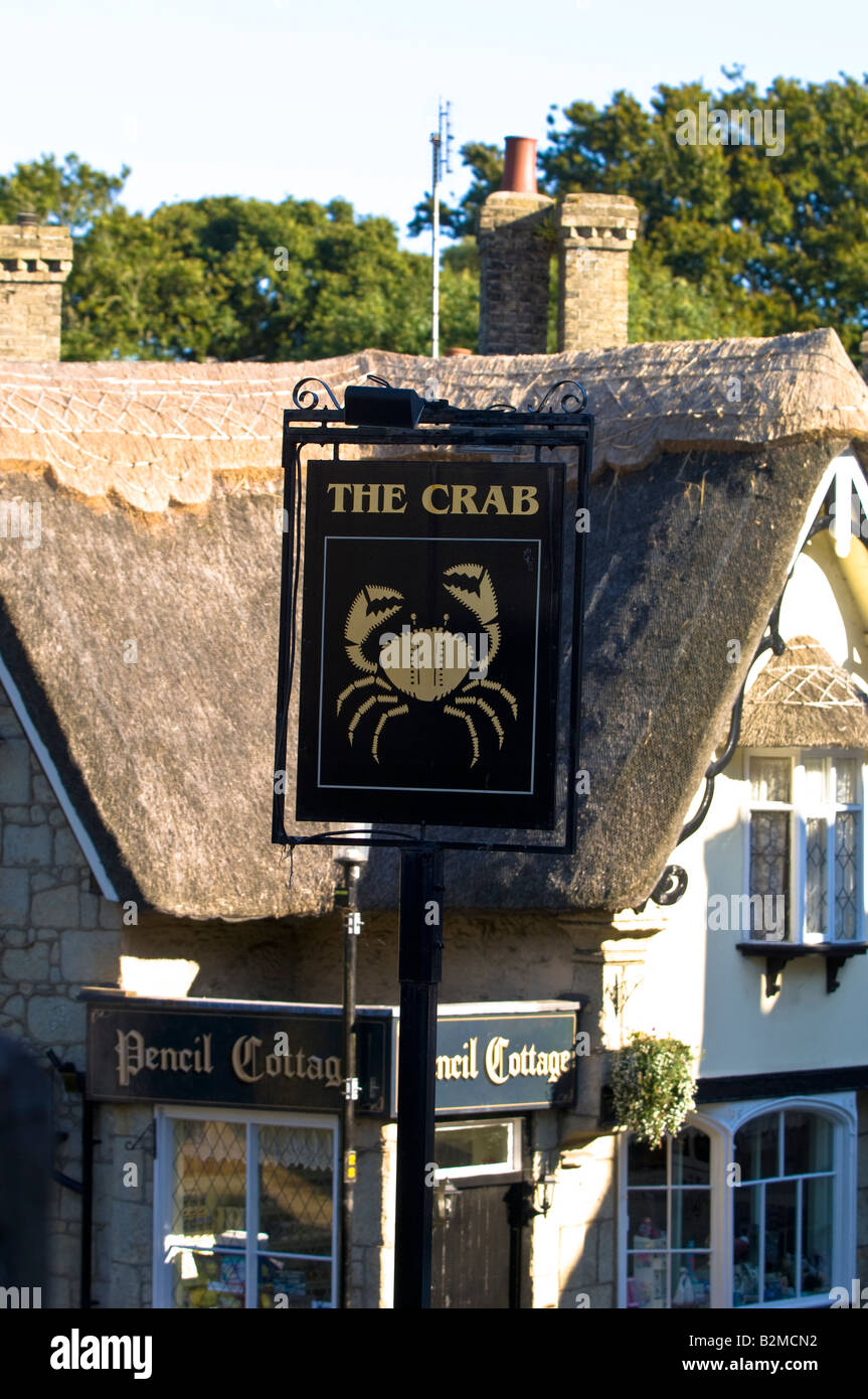 Pub Schild Village von Shanklin Isle Of Wight Großbritannien Stockfoto