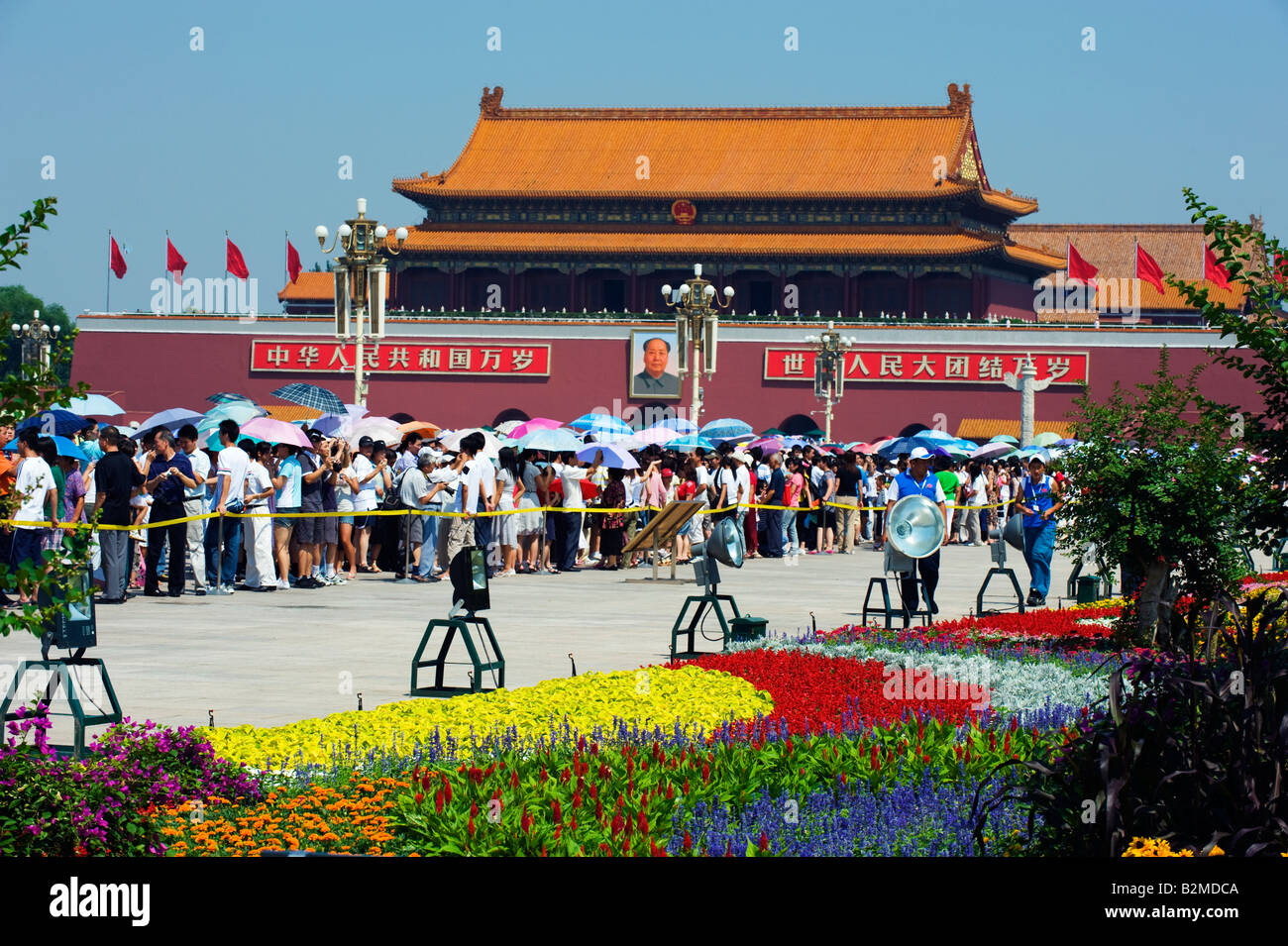 China-Beijing-Tor des himmlischen Friedens Tiananmen-Platz in Stockfoto