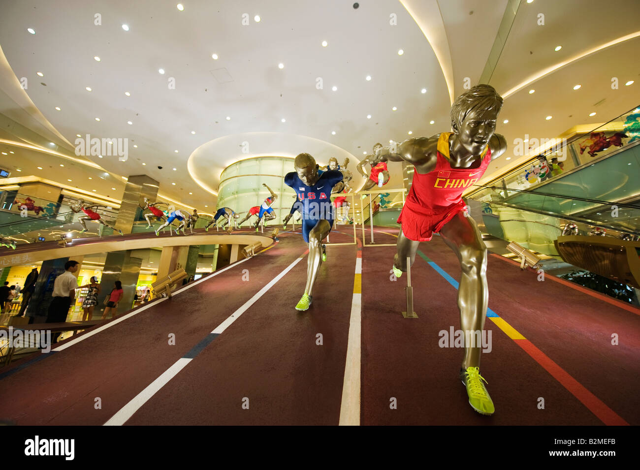 China Beijing Wangfujing olympische Sport-Anzeige Stockfoto