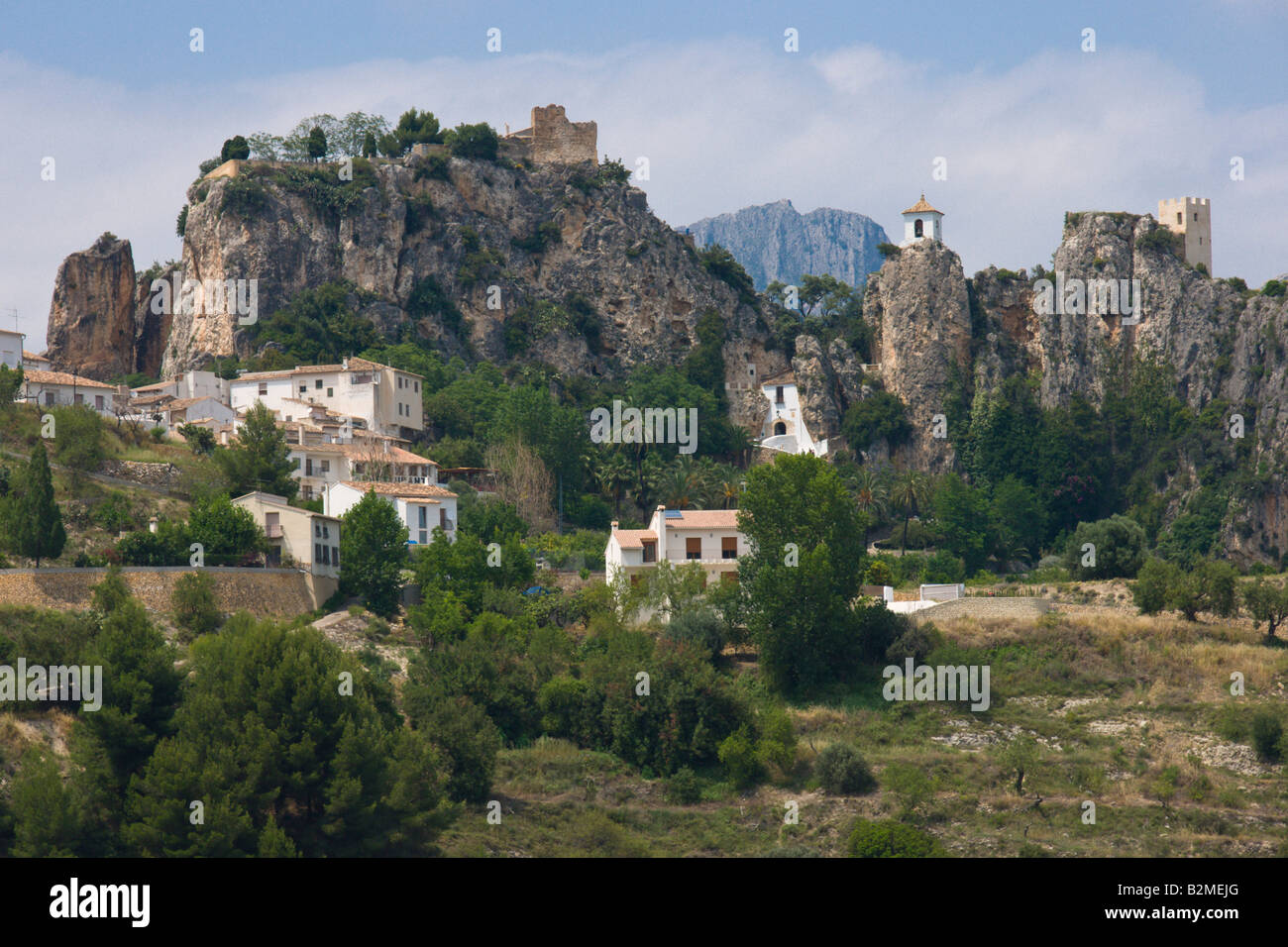 Costa Blanca Spanien Guadaleste oder El Castell de Guadalest Stockfoto