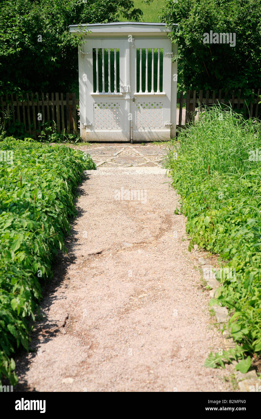 Tor in den Garten von Johann Wolfgang von Goethe in der Ilm-Park in Weimar, Deutschland, Europa Stockfoto